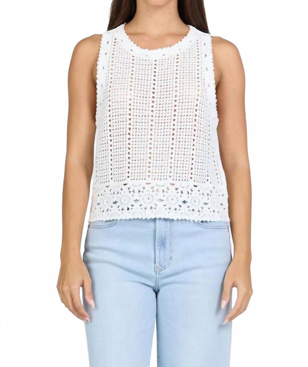 NEW DEAR JOHN DENIM samia sweater tank top in off white